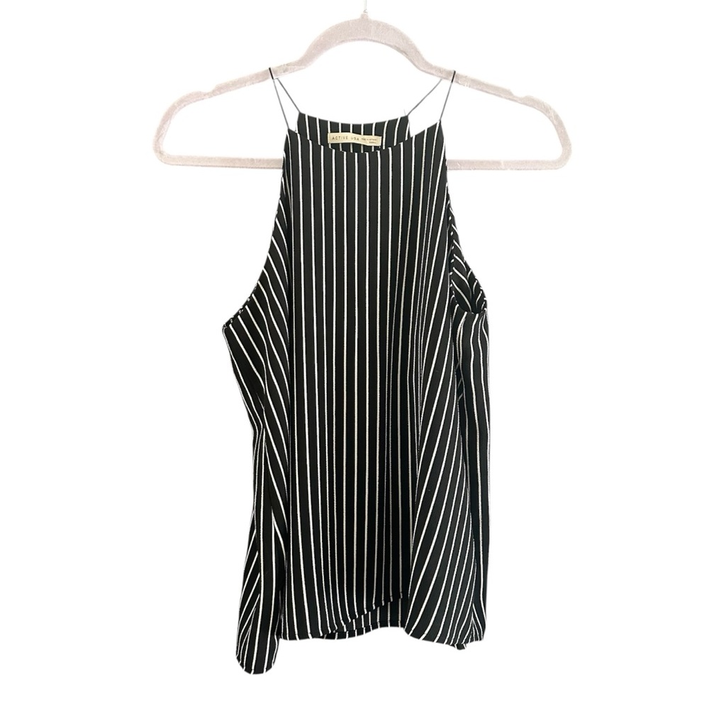 Active USA Black and White Striped Blouse